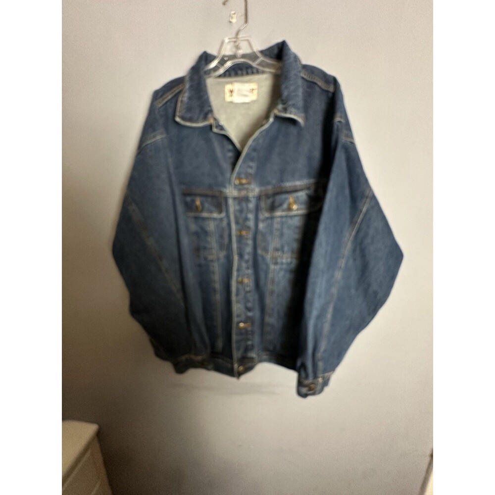 Vintage Wrangler Jacket Men’s Medium Blue Wash Denim Trucker Western Cowboy READ